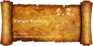 Varga Korvin névjegykártya