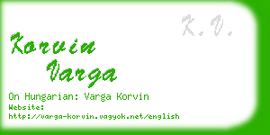 korvin varga business card